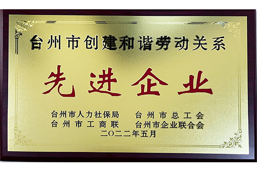 臺州市創(chuàng)建和諧勞動關系先進企業(yè)